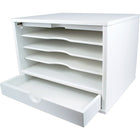 Victor Range-tout de bureau en bois, blanc pur (W4720)-Range-tout de bureau à 5 compartiments