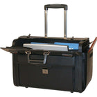 Bond Street 17.3" Rolling Laptop Catalogue Case, Vinyl, Black-Rolling catalogue/computer case features a flexible file/laptop pocket for files and/or 17.3" screen laptop