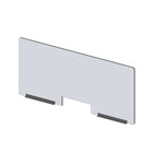 Mark Maker Modular Sneeze Guard Front - 47.5" W x 23.5" H panel 1/4" Clear Acrylic -2 12" aluminum bottom rails-with 4"x12" pass-Attach modular panel sides to extend the length of your divider using Plastic Living Hinges (Flex Hinges).
