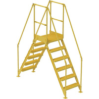 Vestil Crossover Ladder, Platform Height: 60", Overall Span: 92" (COL-6-56-14)-Overall Span: 92"