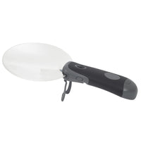 TRU RED Round Rimless Magnifier with LED Light - 5" - 2x Magnification - Black-Rimless 5" magnifier with LED Light