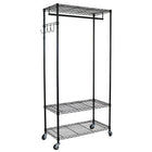 Oceanstar GRS1514 Garment Rack with Adjustable Shelves with Hooks, Black-Detachable hook bracket to hang handbags or any extra garment pieces