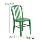 Flash Furniture Commercial Grade Green Metal Indoor-Outdoor Chairs - 2 Pack-Designed for Indoor or Outdoor Use