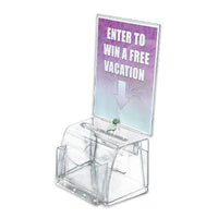 Azar Displays Medium Moulded Suggestion Box with Pocket, Lock and Key, Clear (206009)-Clear