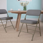 Flash Furniture HERCULES Premium Curved Triple Braced & Double Hinged Fabric Metal Folding Chair - Grey-Riveted Steel Components