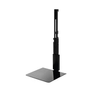 CJ Tech Adjustable Glass TV Shelf for Console for Universal TV Mounts-Universal Glass TV Shelf attached to existing TV Wall Mount that is already mounted onto a wall