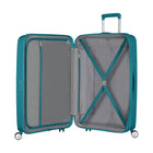 American Tourister Curio Spinner Luggage - Expandable - Medium - Jade Green-Integrated TSA-approved lock provides added security when checking in your luggage