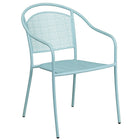28'' Square Sky Blue Indoor-Outdoor Steel Folding Patio Table Set with 4 Round Back Chairs [CO-28SQF-03CHR4-SKY-GG]-4