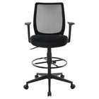 Staples Essentials Mesh Back Fabric Drafting - Black-Embrace office simplicity and comfort with this Essentials black mesh and fabric stool