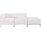 Flash Furniture HERCULES Imagination Series Melrose LeatherSoft 3 Piece Chair & Ottoman Set - White-Contemporary Reception Set