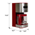 Kenmore Aroma Control 12-Cup Programmable Coffee Maker with Reusable Filter - Red and Stainless Steel-Washable gold-tone mesh filter replaces single-use paper filters