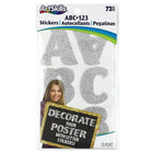 Artskills Silver Glitter Stickers-Each of these letters features an ultra-fine glitter surface that will be sure to catch anyone's eye. These stickers are full adhesive and come on a convenient peel and stick sheet.