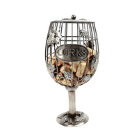 Truu Design Iron Wine Cork Organizing Holder, 14 x 6, Grey-Measures 14" in Height and 6" in diameter