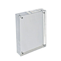 Azar Displays 5.5" x 8.5" Vertical/Horizontal Block Acrylic Sign Holder, Clear (104435)-Used to display graphics vertically and horizontally