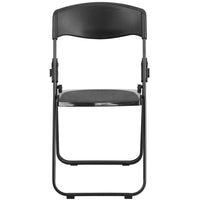 Flash Furniture HERCULES Heavy Duty Black Plastic Folding Chair with Built-in Ganging Brackets-Set of 6 Plastic Folding Chairs
