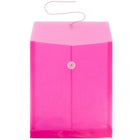 JAM Paper Plastic Envelopes with Button and String Tie Closure, Letter Open End, 9.75 x 11.75, Pink Poly, 12 Pack (118B1FU)-Colour: pink