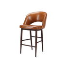 Plata Decor Exiz Stools with Walnut Metal Legs - Grey - 2 Pack-High back