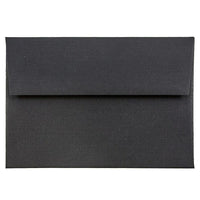 JAM Paper 4bar A1 Envelopes, 3.63 x 5 1/8, Black Linen Recycled, 100 Pack (900919196g)-Black