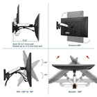 North Bayou 17"-27" Gas-Strut Monitor Wall Mount - F120-S, Silver-Rotation: 360 degrees, Swivel: 180 degrees, Tilt: + 35  degrees- 50  degrees
