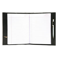 Ashlin PETERBOROUGH Refillable Journal with Business Card & Pen, Black, (P9004-00-01)-The inside journal is removable, and can be replaced when required.