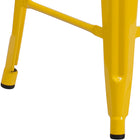 Flash Furniture Commercial Grade 24" High Backless Metal Indoor-Outdoor Counter Height Stool with Square Seat - Yellow-Backless Design