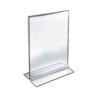 Azar Displays 14" x 11" Vertical Double Sided Stand Up Acrylic Sign Holder, Clear, 10 Pack (152710)-Stand up sign holder is perfect for tabletop displays, restaurant table displays, and hotel concierge desks