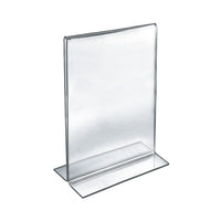 Azar Displays 14" x 11" Vertical Double Sided Stand Up Acrylic Sign Holder, Clear, 10 Pack (152710)-Stand up sign holder is perfect for tabletop displays, restaurant table displays, and hotel concierge desks