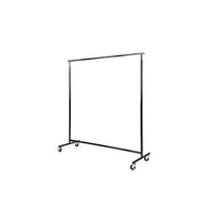 Can-Bramar  60" x 50" Heavy-Duty Single Rail Rolling Rack, Black Base with Chrome Top-Casters included