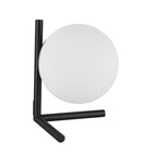 Dainolite Folgar Contemporary Incandescent Table Lamp - 1 Light - Matte Black with Opal Glass-Adds a Unique Touch to any Space