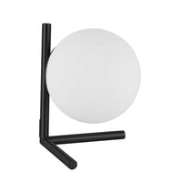 Dainolite Folgar Contemporary Incandescent Table Lamp - 1 Light - Matte Black with Opal Glass-Adds a Unique Touch to any Space