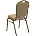 Flash Furniture HERCULES Series Crown Back Stacking Banquet Chair in Beige Patterned Fabric - Gold Frame-Crown Back Design