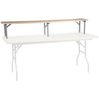 Flash Furniture 72" x 12" x 12" Birchwood Bar Top Riser with Silver Legs-Folding Table Riser