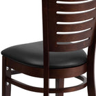 Flash Furniture Darby Series Slat Back Walnut Wood Restaurant Chair - Black Vinyl Seat-CA117 Fire Retardant Foam