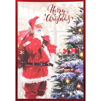 Rosedale "Merry Christmas" Santa Greeting Cards with Envelopes - 5-1/2" x 8" - 12 Pack-Greeting Cards