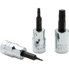 Gray Tools 3/8" Drive Standard Length Chrome Finish, T15 Torx Head Socket, Tamper Resistant-Size: T15