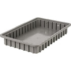 Lewis Bins+ Stack-N-Nest Plexton Containers, 16.5" x 10.9" x 2.5", Grey, 6 Pack-Large, flat areas on all four sides for content identification