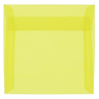 JAM Paper 6.5 x 6.5 Square Envelopes, Yellow Translucent Vellum, 100 Pack (PACV526g)-Primary yellow
