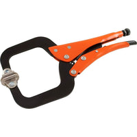 Grip-on 18" Locking C-Clamp Plier, With Swivel Pads, 9-7/16" Jaw Opening-Jaw opening (inches): 9-7/16"