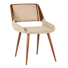 Armen Living Panda Mid-Century Fabric Dining Chair - Brown-Armless