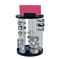 Azar Displays 12" x 2" 5 Pole Revolving Vertical Counter Display (900070)-Revolving vertical counter display stands on a 9" revolving base