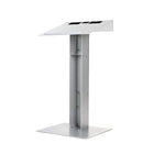 Urbann Y55 Lectern No Wheels - Mahogany Wood, Aluminum Grey-Colour: Light grey