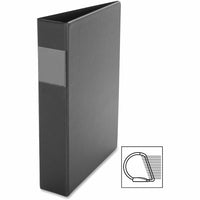 Davis Angled-D D-Ring Vinyl Binder, 2", Black-Legal-size vinyl 2" 3-ring binder offers angle-D rings to hold more sheets than round rings, inside pockets and label holder on spine