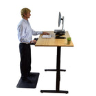 Uncaged Ergonomics 48" RISE-UP Electric Height Adjustable Desk - Natural Bamboo/Black-Some assembly required, item comes in 2 boxes (Frame/Desktop)
