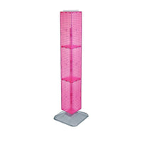 Azar Displays 60" x 8" x 8" Interlocking Pegboard Floor Display, Pink (703389-PNK)-Includes sign holder strip and stands on a square base