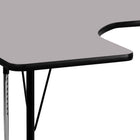 Flash Furniture 60"W x 66"L Horseshoe Grey Thermal Laminate Activity Table - Standard Height Adjustable Legs-Perfect shape for group learning