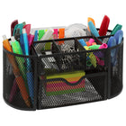 Staples Oval Mesh Desk Organizer - Black-Dimensions: 9.25" x 4.5" x 4"