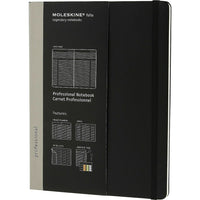 Moleskine Professional Extra Large Notebook - 7-1/2" x 10" - Black-Extra Large (7-1/2" x 10")