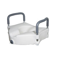 Drive Medical Elevated Raised Toilet Seat with Removable Padded Arms-White, Plastic