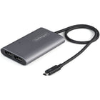 StarTech Thunderbolt 3 to Dual DisplayPort Adapter DP 1.4 - Mac/Windows-High Performance: Thunderbolt 3 (40Gbps) to Dual DisplayPort 1.4 adapter with dual 4K 60Hz or single 8K 30Hz or 5K 60Hz / HDR/DisplayHDR, HBR3, Display Stream Compression (DSC), HDCP 2.2/1.4