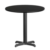 Flash Furniture 30" Round Black Laminate Table Top with 22" x 22" Table Height Base-Hospitality Table